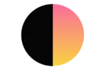 A stylized pie chart graphic with a gradient from yellow to pink depicting the warmth and excitement of a sunlit half-day fishing charter in Key West, symbolizing the vibrant experience of fishing charters Key West.